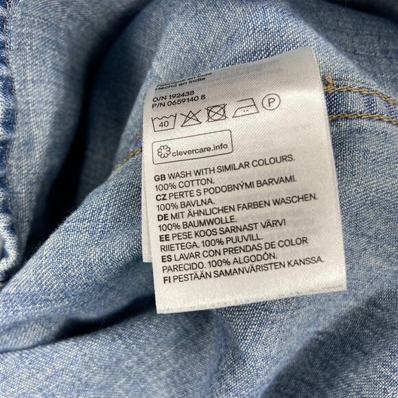 L.O.G.G. H&M Button Down Chambray Blouse Sz S - Picture 4 of 4